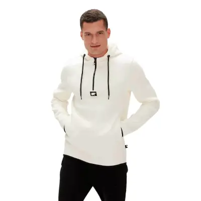 Bad Bear 19.02.27.027 Halfzip Kırık Beyaz Erkek Sweatshirt - Bad Bear (1)