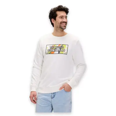 Bad Bear 24.02.12.016 Caen Crewneck Beyaz Erkek Sweatshirt - 4