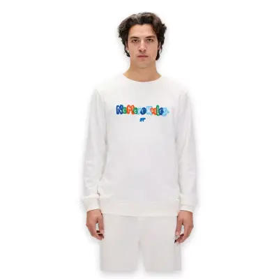 Bad Bear 24.02.12.018 Furry Crewneck Beyaz Unisex Sweatshirt 