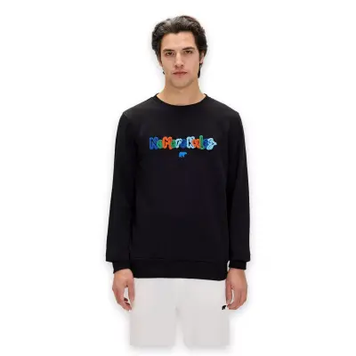Bad Bear 24.02.12.018 Furry Crewneck Siyah Unisex Sweatshirt - 1