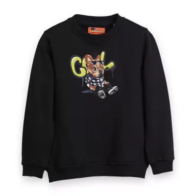 Bad Bear 24.06.12.004 Javed Crewneck Siyah Erkek Çocuk Sweatshirt 
