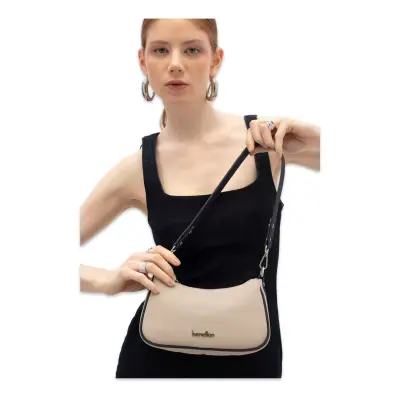Benetton Bnt_1836 12X22X8 Çapraz Bej Kadın Çanta - 2