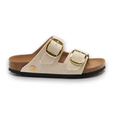 Birkenstock Arizona Big Buckle Tex Rough Vegan Krem Kadın Terlik - Birkenstock (1)