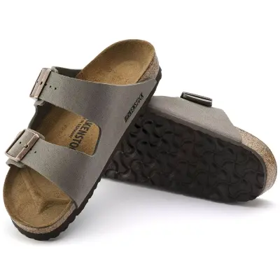 Birkenstock Arizona Bs Gri Çift Toka Erkek Terlik - 5