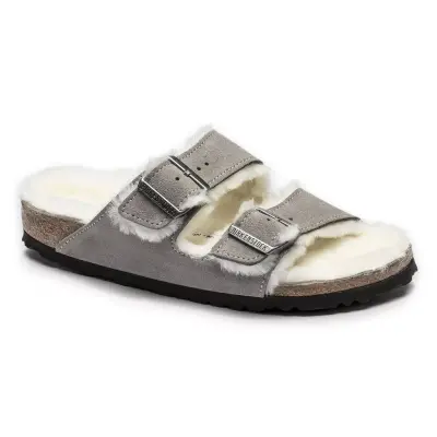 Birkenstock Arizona Vl Shearling Gri Kadın Terlik 