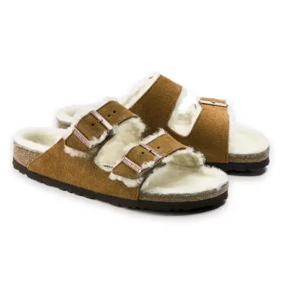 Birkenstock Arizona Vl Shearling Kahverengi Kadın Terlik - 1