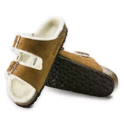 Birkenstock Arizona Vl Shearling Kahverengi Kadın Terlik - 5