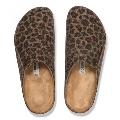 Birkenstock Zermatt Shearling Wo Leopar Önü Kapali Kahverengi Kadın Terlik - 3