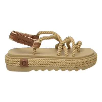 Bohonomad Ibiza Mid Platform Halat Bej Kadın Sandalet - 2