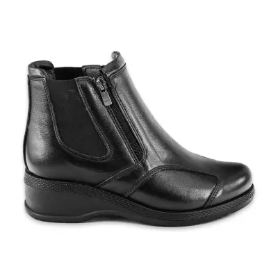 Forelli 25652 Dude Cift Fermuarlı Comfort Siyah Kadın Bot - Forelli (1)