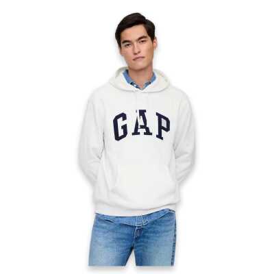 Gap 674148 V-Heritage Logo Po Snl Sweat Açık Gri Erkek Sweatshirt - 1