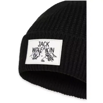Jack Wolfskin A61610 Badge Beanie Bere Siyah Unisex Bere - Jack Wolfskin (1)