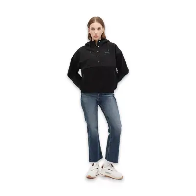 Lumberjack 5W Wl 6Laya 6Hk100 5Pr Half Full Zip Siyah Kadın Sweatshirt - 3