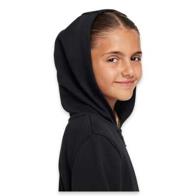 Nike Fd3017 Nike Club Fleece French Terry Full-Zip Hoodie Siyah Çocuk Sweatshirt - 4