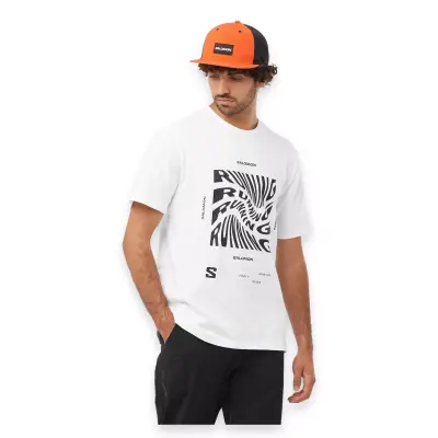 Salomon Lc2218800 Running Graphic Ss Tee M Beyaz Erkek T-Shirt - 1
