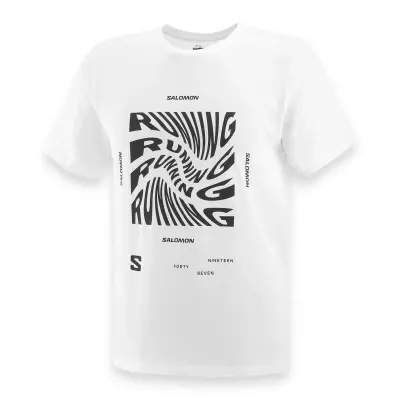 Salomon Lc2218800 Running Graphic Ss Tee M Beyaz Erkek T-Shirt - 3