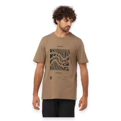 Salomon Lc2218800 Running Graphic Kahverengi Erkek T-Shirt 