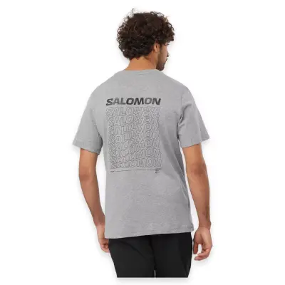 Salomon Lc2219400 Graphic Perf Ss Tee M Gri Erkek T-Shirt - 2