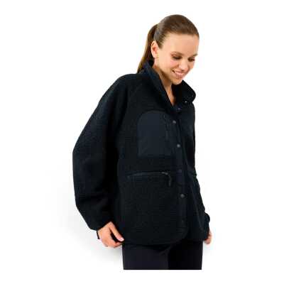 Skechers S2520218 W Woven Detailed Pull Over Sherpa Siyah Kadın Mont - Skechers (1)