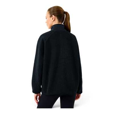Skechers S2520218 W Woven Detailed Pull Over Sherpa Siyah Kadın Mont - 3