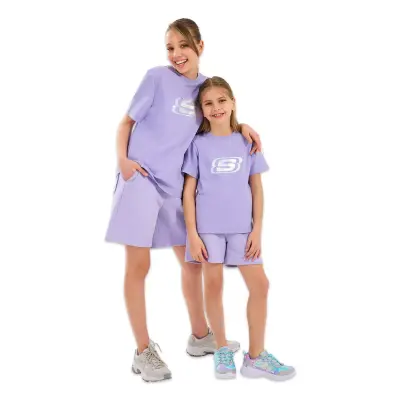 Skechers Sk232139 Essential G Sleeve Lila Kız Çocuk T-Shirt - 1