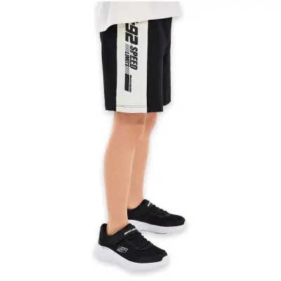 Skechers Sk2510075 B 2 Yard Fleece Sweat Siyah Erkek Çocuk Şort - Skechers (1)