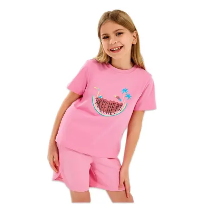Skechers Sk2510132 G Graphıc Tee Pembe Çocuk T-Shirt - Skechers (1)