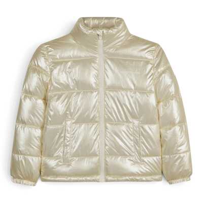 Skechers Sk2620098 G Puffer Shiny Jacket Krem Çocuk Mont - Skechers