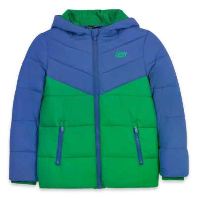 Skechers Sk2620140 B Puffer Colorblock Jacket Mavi Çocuk Ceket - Skechers (1)