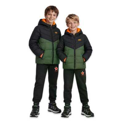 Skechers Sk2620140 B Puffer Colorblock Jacket Siyah Çocuk Ceket - Skechers
