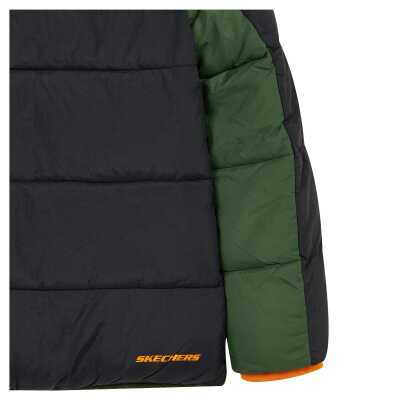 Skechers Sk2620140 B Puffer Colorblock Jacket Siyah Çocuk Ceket - 5