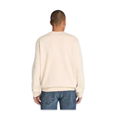 Timberland Tb0A5Mc7 Front Seasonal Tree Logo Graphic Crewnec Krem Erkek Sweatshirt - Timberland (1)