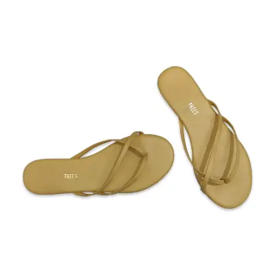 Tkees Tk-5002 Çift Bant Parmak Arası Sarı Kadın Terlik - TKEES (1)