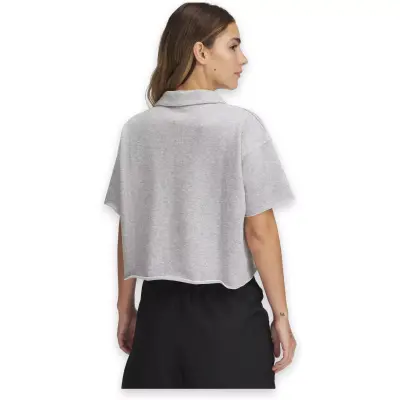 Under Armour 1389639 Ua Icon Terry Polo Gri Kadın T-Shirt - Under Armour (1)