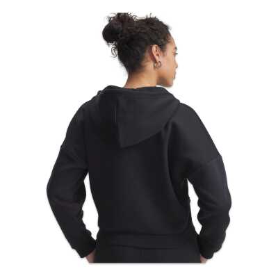 Under Armour 6003707 Rival Flc Piped Hz Hoodie Siyah-Beyaz Kadın Sweatshirt - Under Armour
