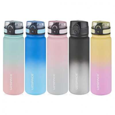 Uzspace 3026 500 Ml Gradient Renk Soft-Touch Tritan Su Matarası Siyah-Beyaz Unisex Suluk & - 3