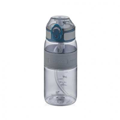 Uzspace 4105 440 Ml Silikon Gövde Pipetli Tritan Su Matarası Gri Unisex Suluk & Matara - UZSPACE